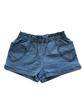 Mini Boden Heart Pocket Denim Shorts Size 7y
